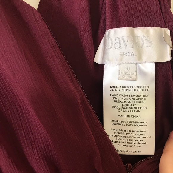 David’s Bridal Wine Bridesmaid Dress - Picture 3 of 6